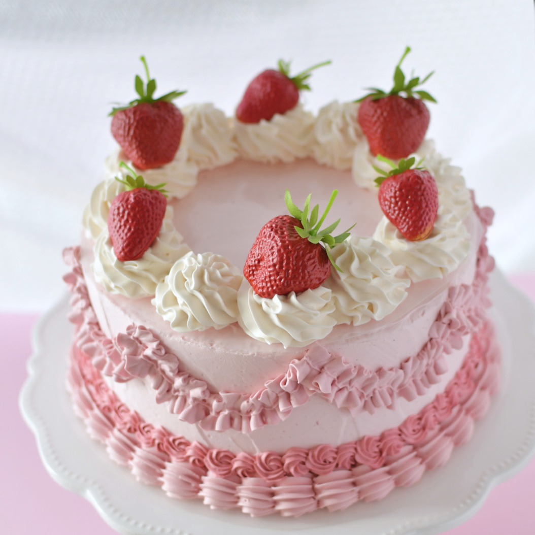 M-15】ピンクの苺ケーキ ￥2